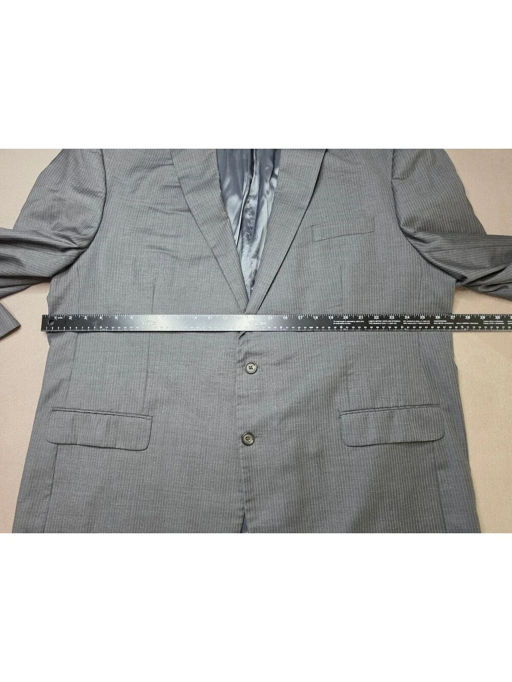 Ralph Lauren Men’s 54L Gray Pinstripe 100% Wool Blazer Sport Coat 2 Button